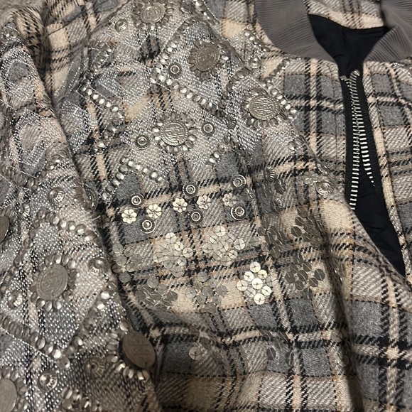 Brand new with tag Free People Louie Embellished Oversize Bomber Jacket SZ S - Picture 9 of 9